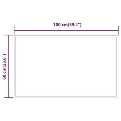 vidaXL Lustro łazienkowe z LED, 100x60 cm