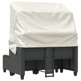2-os. sofa ogrodowa z daszkiem i podnóżkami, czarna, rattan PE