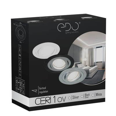 Punktowa oprawa sufitowa wpuszczana LED CERI 1 OV Black IP20 okrągła czarny szlif EDO777141 EDO Solutions