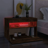 vidaXL Szafka pod TV z oświetleniem LED, przydymiony dąb, 60x35x40 cm