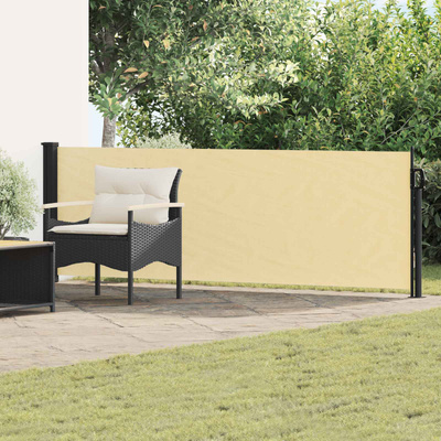 Rozkładany boczny markiz piaskowy 500 x 100 cm Poliester