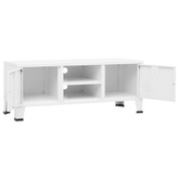 vidaXL Industrialna szafka pod TV, biała, 105x35x42 cm, metalowa