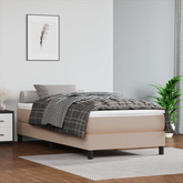 vidaXL Łóżko kontynentalne z materacem, cappuccino, ekoskóra 80x200 cm model standard