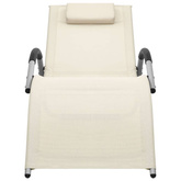 vidaXL Leżaki, tworzywo textilene, 2 szt., kremowo-szare