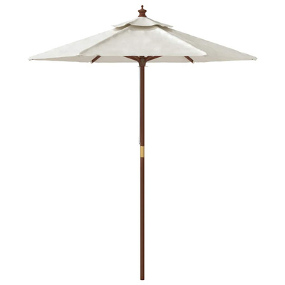 Parasol ogrodowy na drewnianym słupku, piaskowy, 196x231 cm