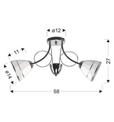 Elotte Lampa Sufitowa 2X40W E27 Biały