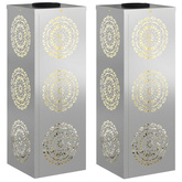 Słoneczna LED lampa na ścieżkę 2 pcs Srebrny Stal ocynkowana