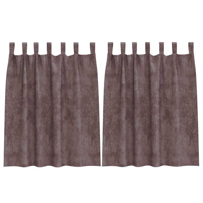 Zasłony z weluru z zasłonami 2 pcs Brązowy 140 x 140 cm Aksamit