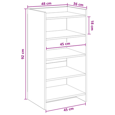Szafka na buty z przechowywaniem Betonowy szary 48 x 36 x 92 cm