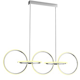 Lampa wisząca KOS nowoczesna – srebrne okręgi LED 4000K- minimalistyczna lampa nad stół