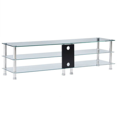vidaXL Szafka pod TV, przezroczysta, 150x40x40 cm, hartowane szkło