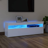 vidaXL Szafka pod TV z oświetleniem LED, biała, 120x35x40 cm