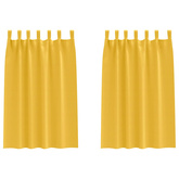 Firany blackout z kółkami 2 pcs Musztardowy Żółty 175 x 140 cm