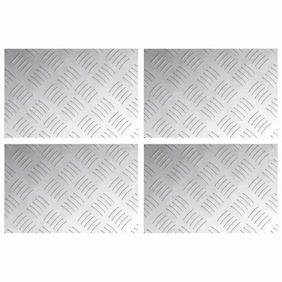 Stopień Prostokątny 4 pcs Srebrny 30 x 20 cm Aluminium