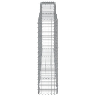 Kosze gabionowe, 3 szt, 400x50x180/200 cm, galwanizowane żelazo