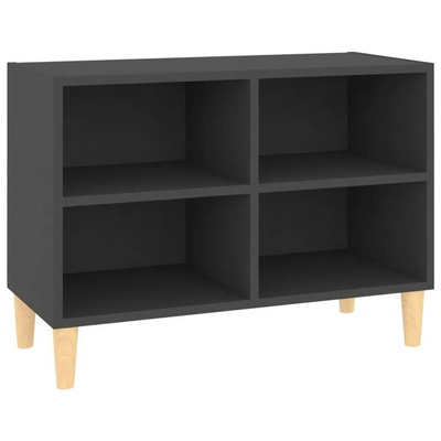 vidaXL Szafka pod TV z drewnianymi nóżkami, szara, 69,5x30x50 cm
