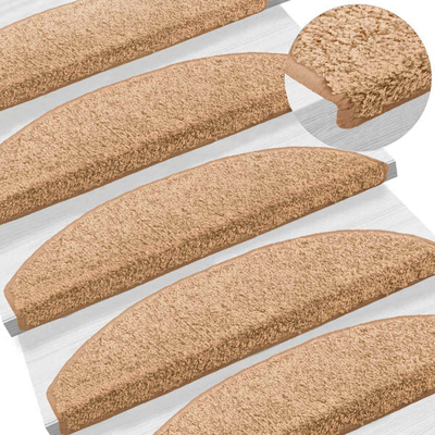 Samoprzylepne maty na schody 15 pcs Beżowy 80 x 24,5 x 3,5 cm