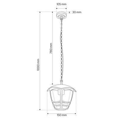 Lampa ogrodowa wisząca IMMA Black C E27 czarny łańcuch 1,1m IP44 EDO777383 EDO Solutions