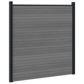 Zestaw ogrodzeniowy 5 szt. 872 x 186 cm WPC i aluminium Szary
