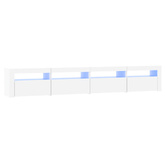 vidaXL Szafka pod TV z oświetleniem LED, biała, 240x35x40 cm