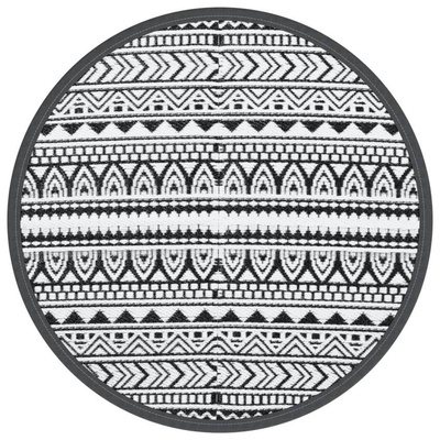 vidaXL Dywan na zewnątrz, czarny, Ø160 cm, PP