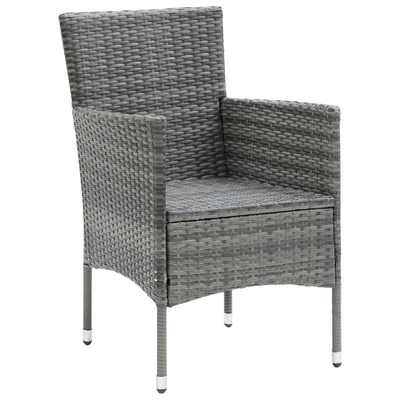 vidaXL Krzesła ogrodowe, 4 szt., rattan PE, szare