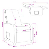 Fotel recliner Biały tkanina