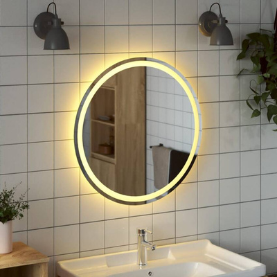 vidaXL Lustro łazienkowe z LED, okrągłe, 70 cm