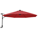 Ścienny parasol ogrodowy, czerwony, 290 cm