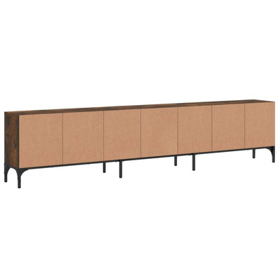 vidaXL Szafka pod TV, z szufladą, przydymiony dąb, 200x25x44 cm