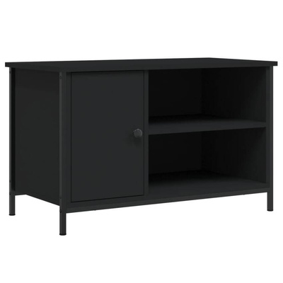 vidaXL Szafka pod TV, czarna, 80x40x50 cm, materiał drewnopochodny