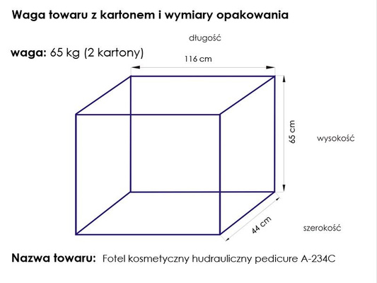 Fotel kosmetyczny hyd. A 234C pedi biały 100716