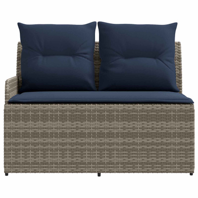 2 szt. Sofa ogrodowa z podłokietnikami i sofą narożną Rattan PE
