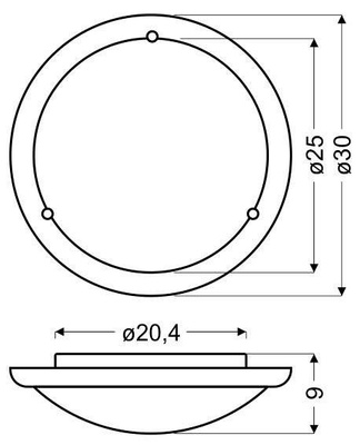 Lampa Sufitowa Plafon Drewno Standard LED 10W Dąb 13-47434