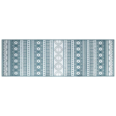 Dywan zewnętrzny, turkusowo-biały, 80x250 cm, dwustronny vidaXL