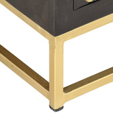 vidaXL Szafka pod TV, czarno-złota, 120x30x40 cm, lite drewno mango