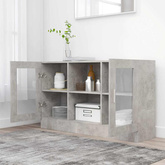 Witryna, szarość betonu 120x30,5x70 cm, materiał drewnopochodny