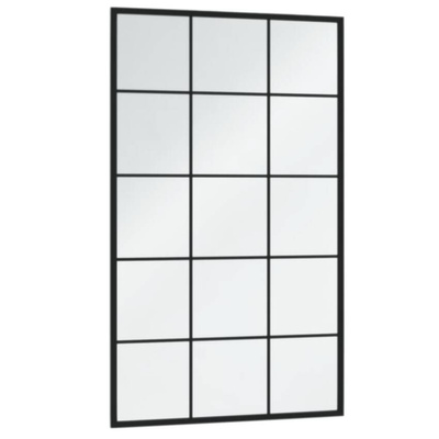 vidaXL Lustro ścienne, czarne, 100 x 60 cm, metal