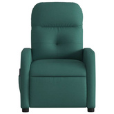 Rozkładany fotel masujący, ciemnozielony, obity tkaniną vidaXL