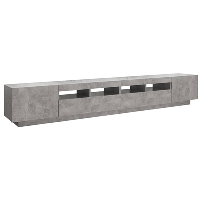 vidaXL Szafka pod TV z oświetleniem LED, szarość betonu, 260x35x40 cm