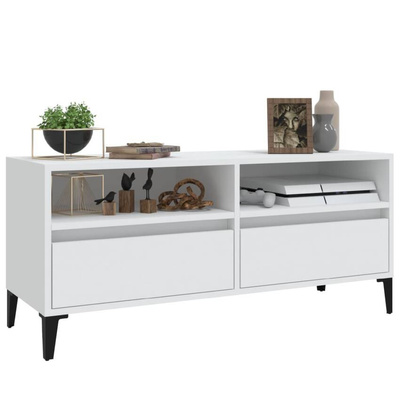 vidaXL Szafka pod TV, biała, 100x34,5x44,5 cm, materiał drewnopochodny wariant 4