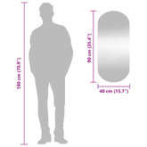 Lustro ścienne, 40x90 cm, szklane, owalne