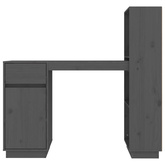 vidaXL Biurko, szare, 110x53x117 cm, lite drewno sosnowe