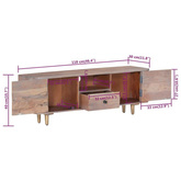 vidaXL Szafka pod TV, 118x30x40 cm, lite drewno akacjowe