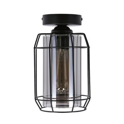 Jonera lampa sufitowa czarny 1X40 E27 klosz dymiony 31-08404