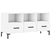 vidaXL Szafka pod TV, biała, 102x36x50 cm, materiał drewnopochodny wariant 4