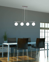 Lampa wisząca chrom/biała kula 4 RAISA 34-01399
