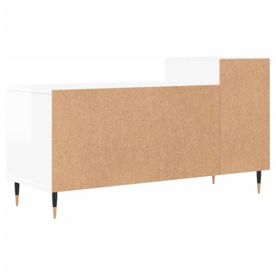 vidaXL Szafka pod TV, wysoki połysk, biała, 100x35x55 cm