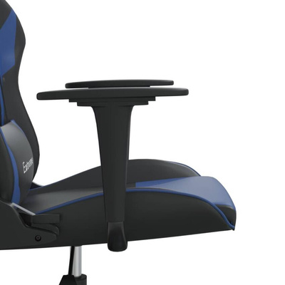 vidaXL Masujący fotel gamingowy, czarno-niebieski, sztuczna skóra wariant 4