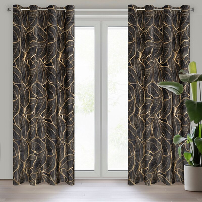 Zasłona Asteja czarna 140x250